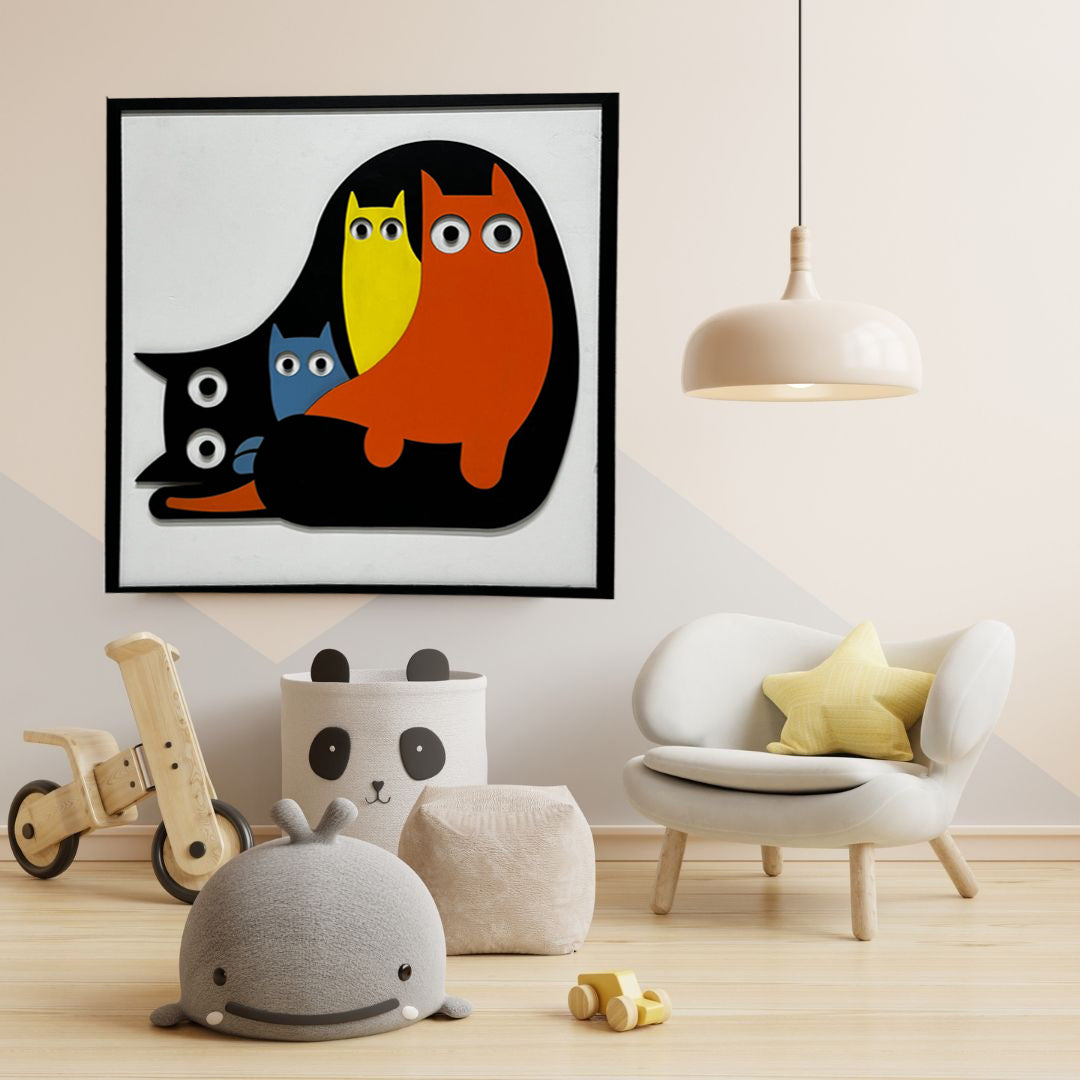 LD Wood - Colorful Cats