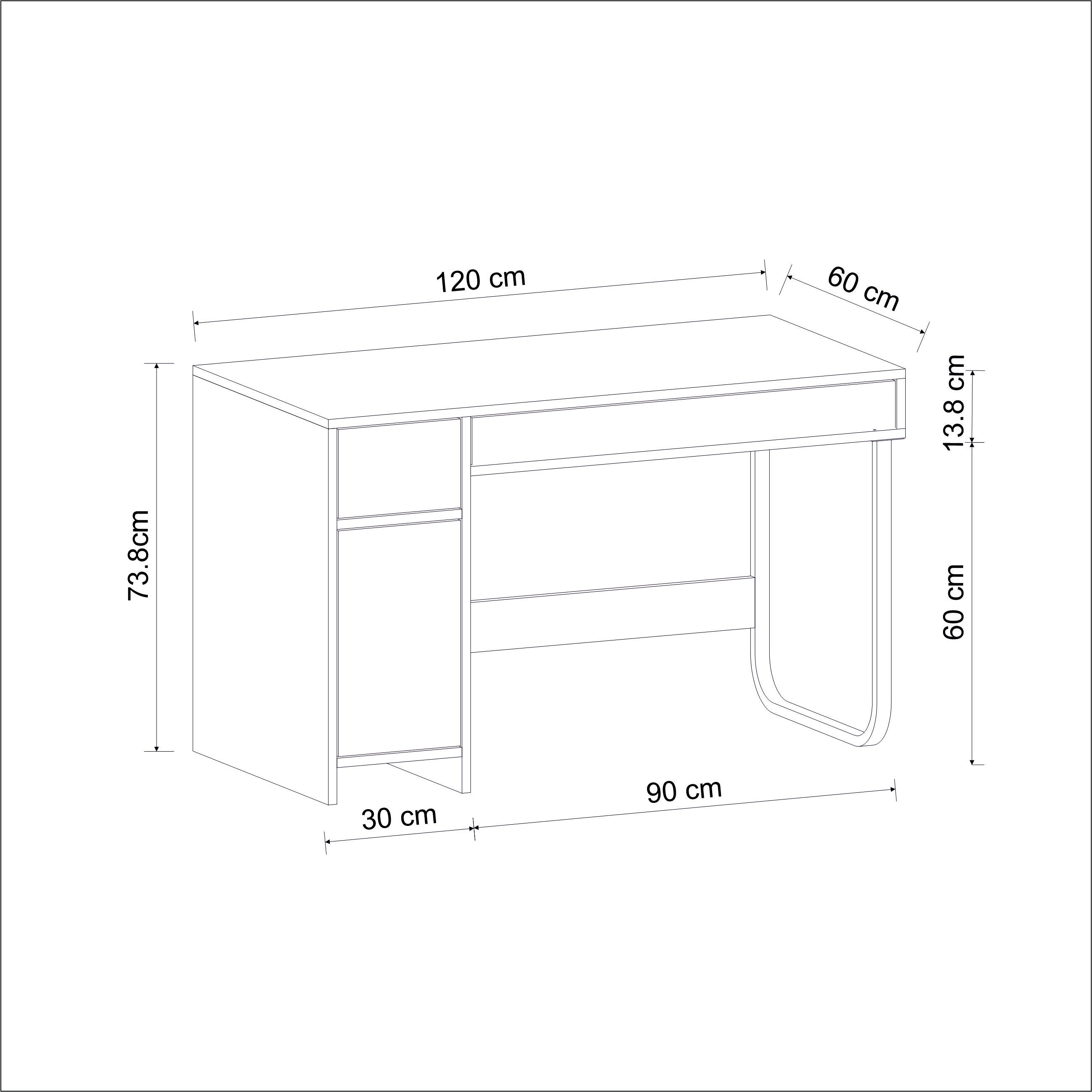 Asil Schreibtisch 120/60/74 cm