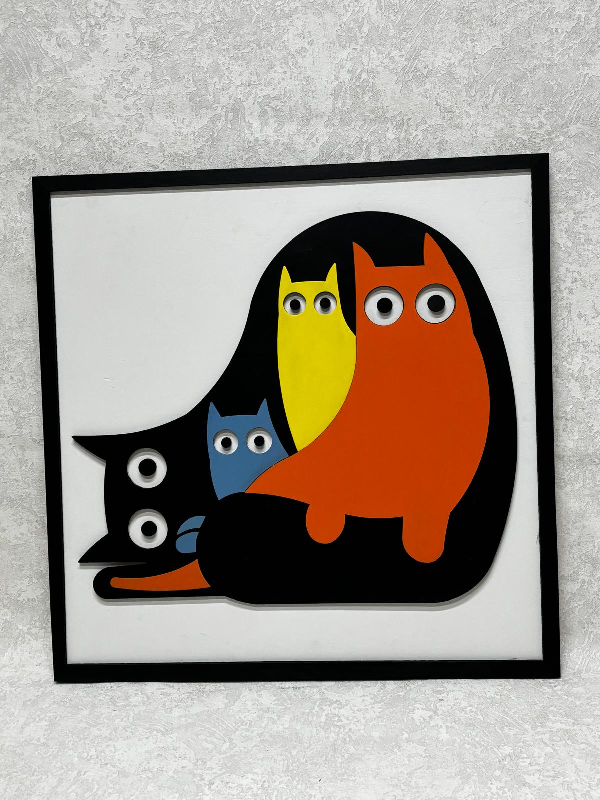LD Wood - Colorful Cats