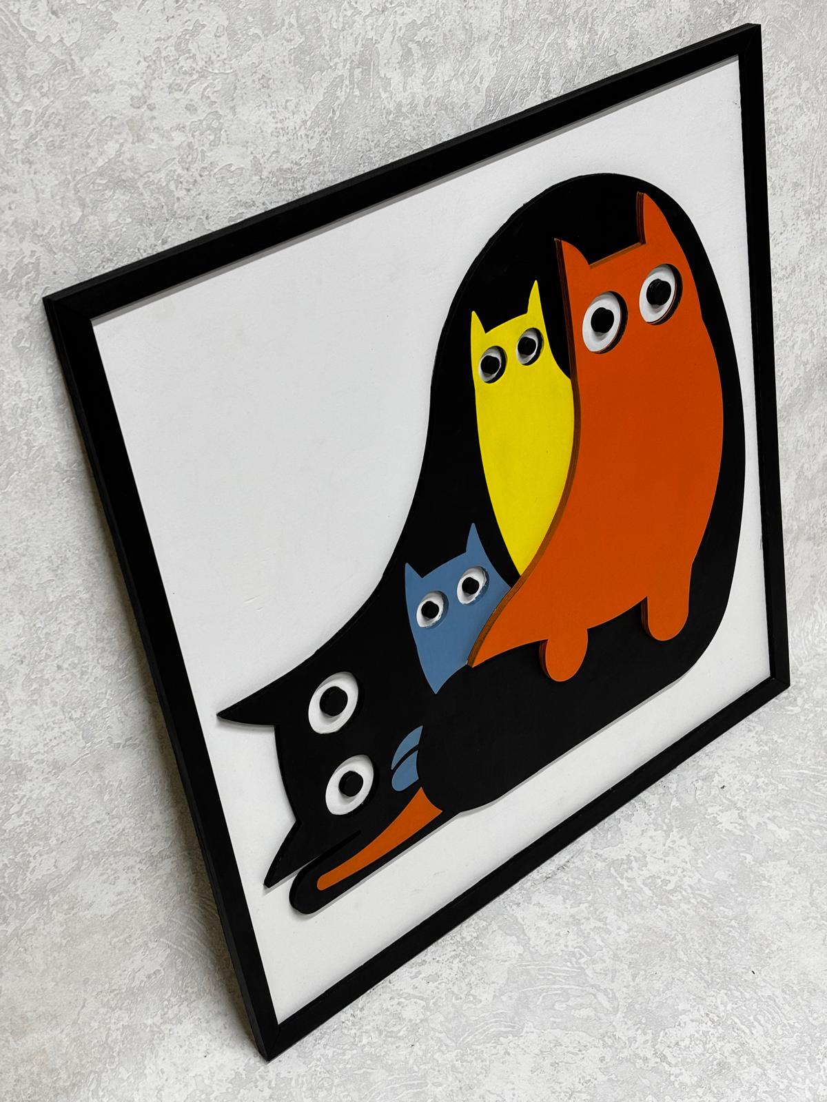 LD Wood - Colorful Cats