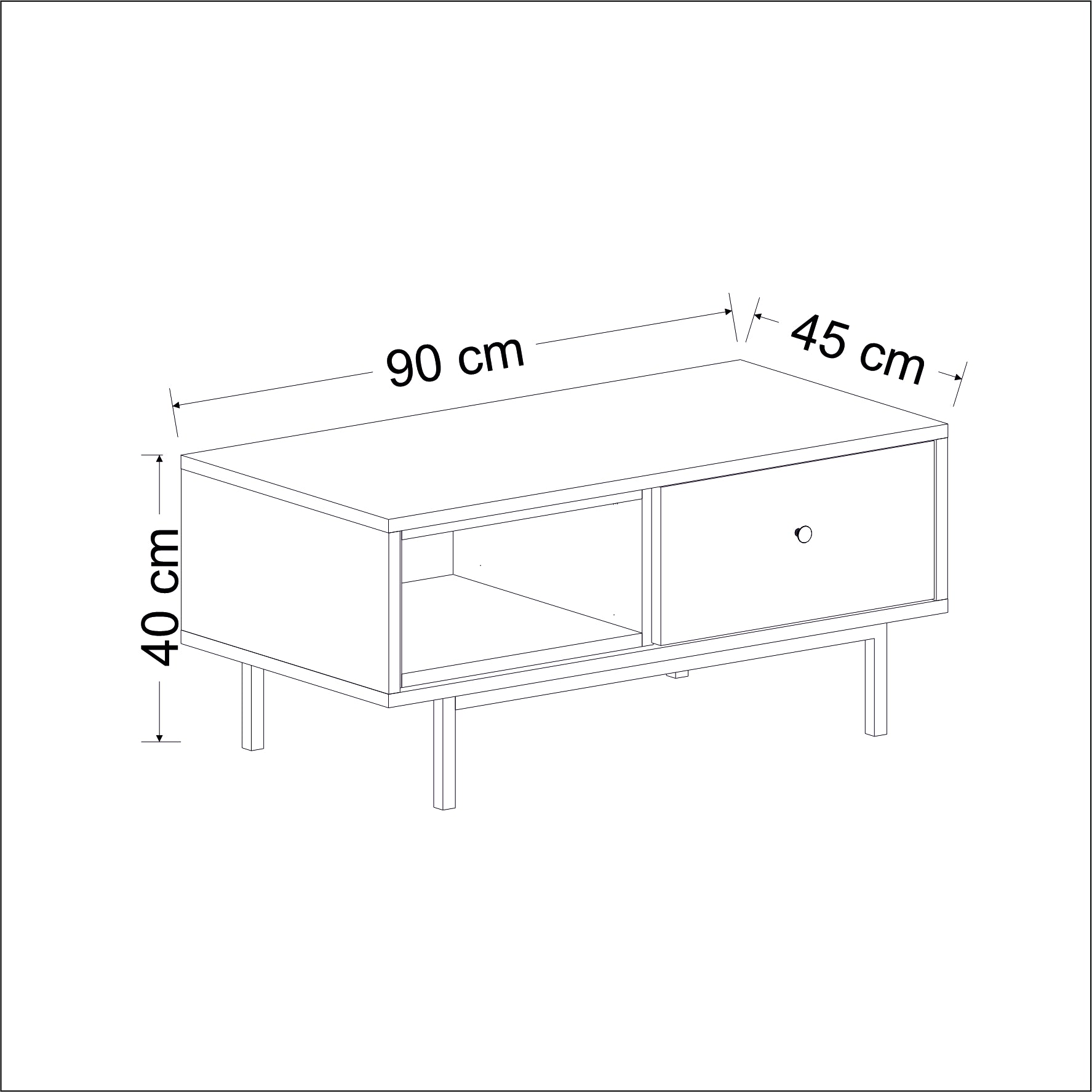 Naturel Couchtisch 90/45/40 cm