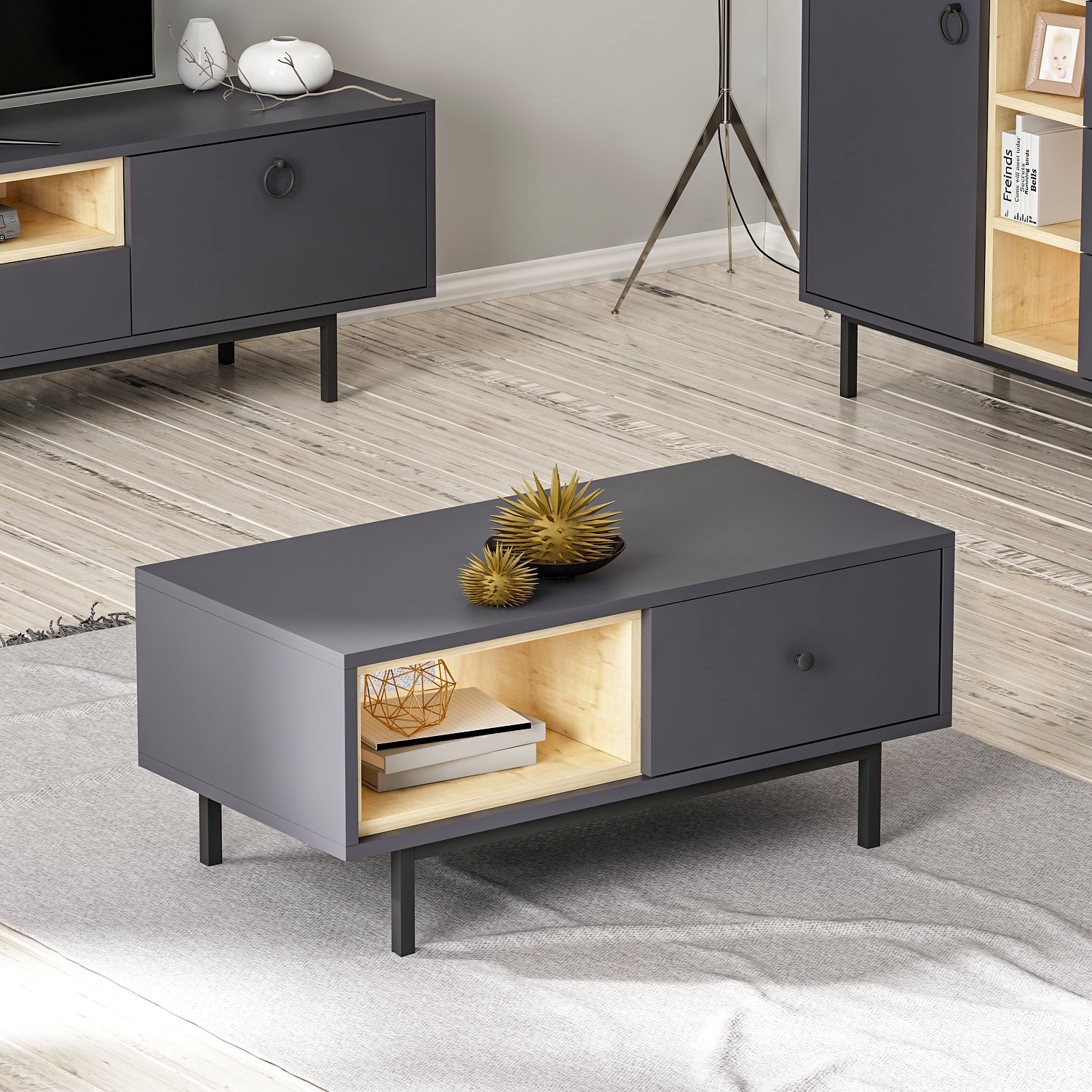 Naturel Couchtisch 90/45/40 cm