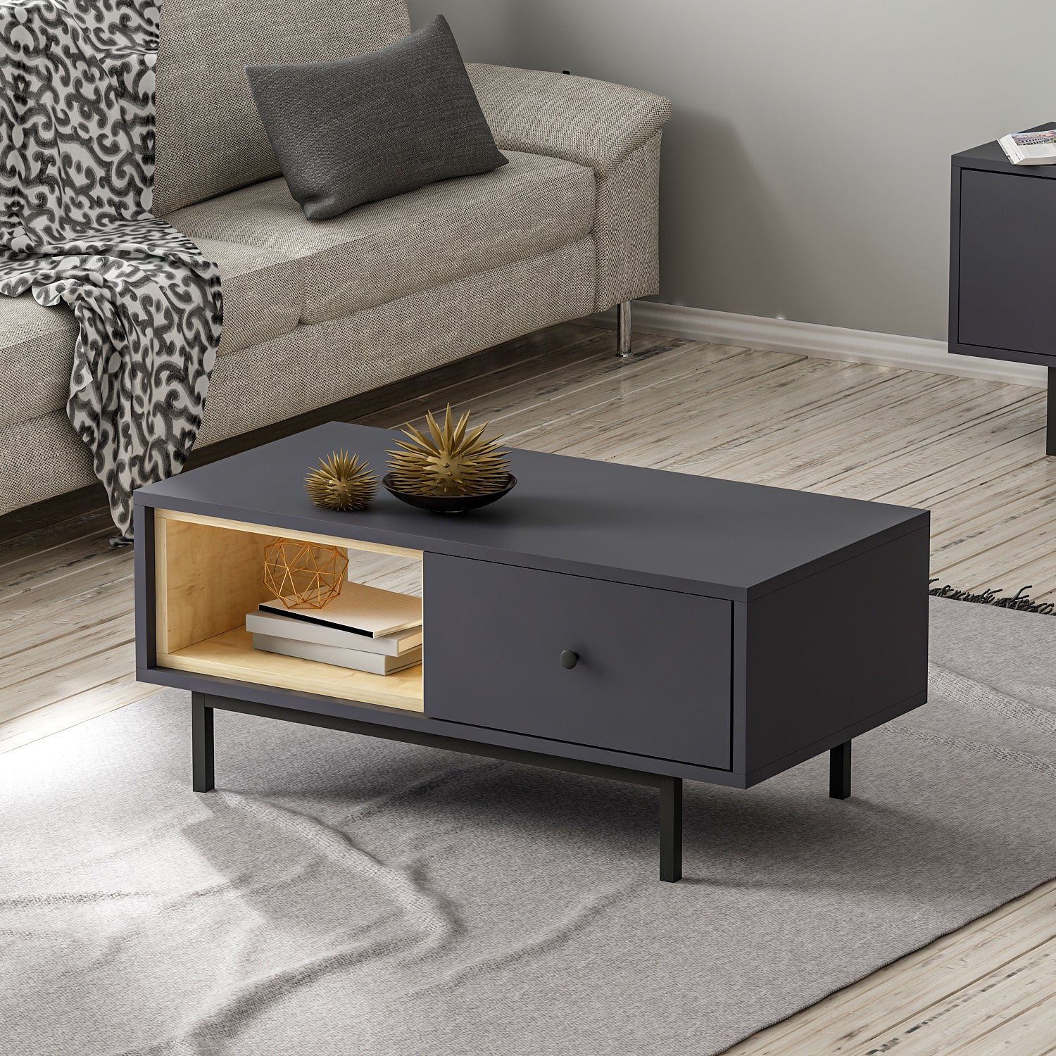 Naturel Couchtisch 90/45/40 cm