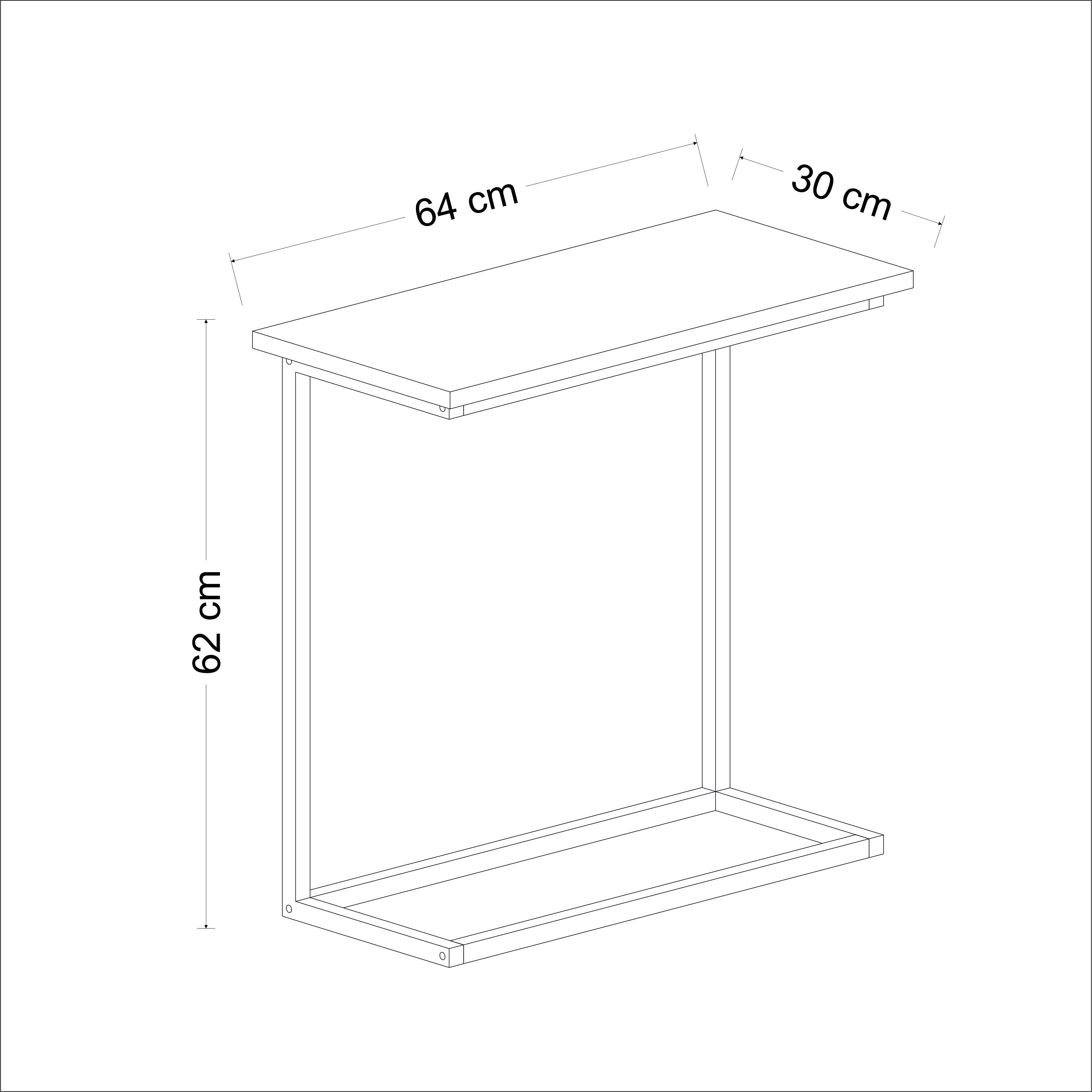 Narin Beistelltisch 64/30/62 cm rechteckig